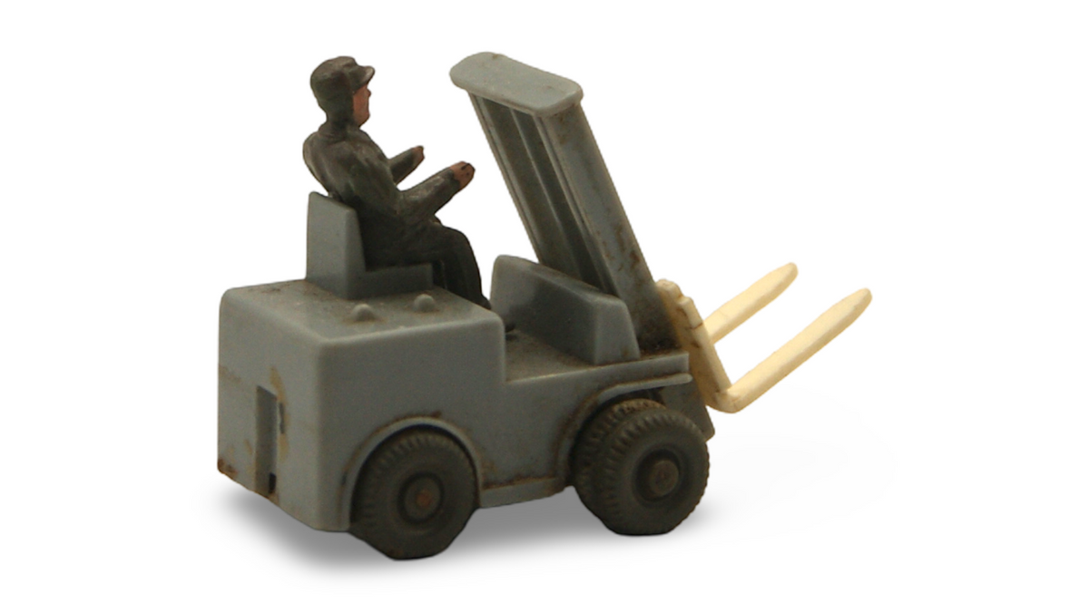 Wiking Gabelstapler 117 Grau mit Fahrer 1:87 H0 – Lenkrad fehlt