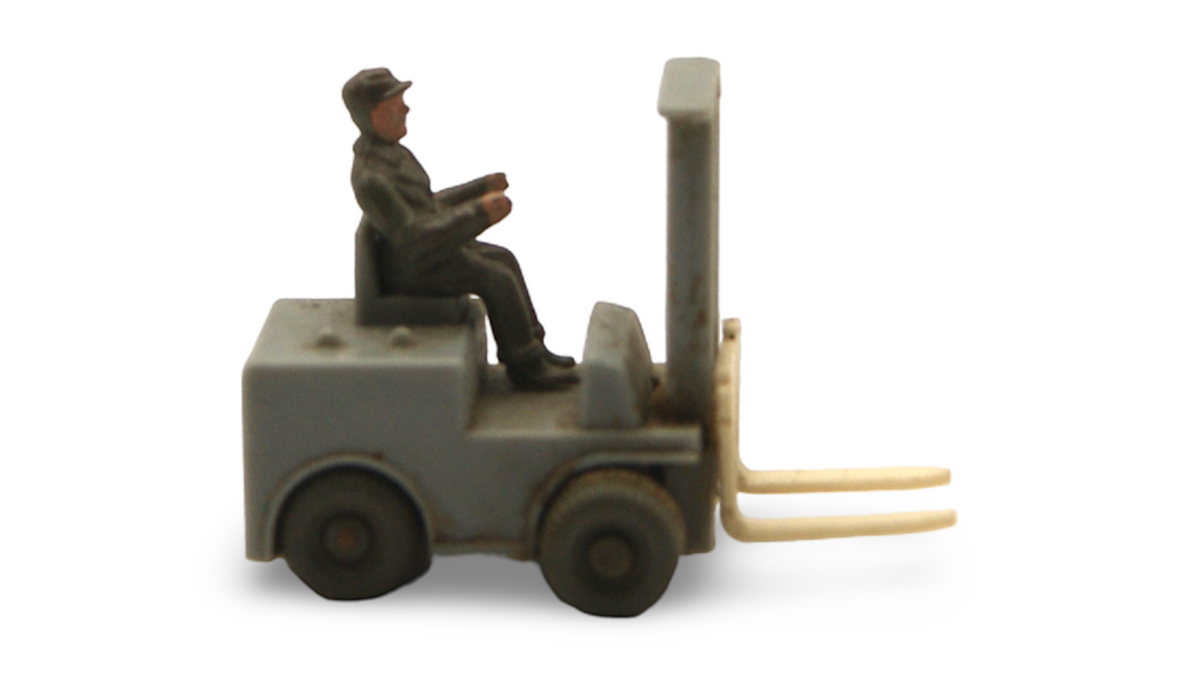 Wiking Gabelstapler 117 Grau mit Fahrer 1:87 H0 – Lenkrad fehlt