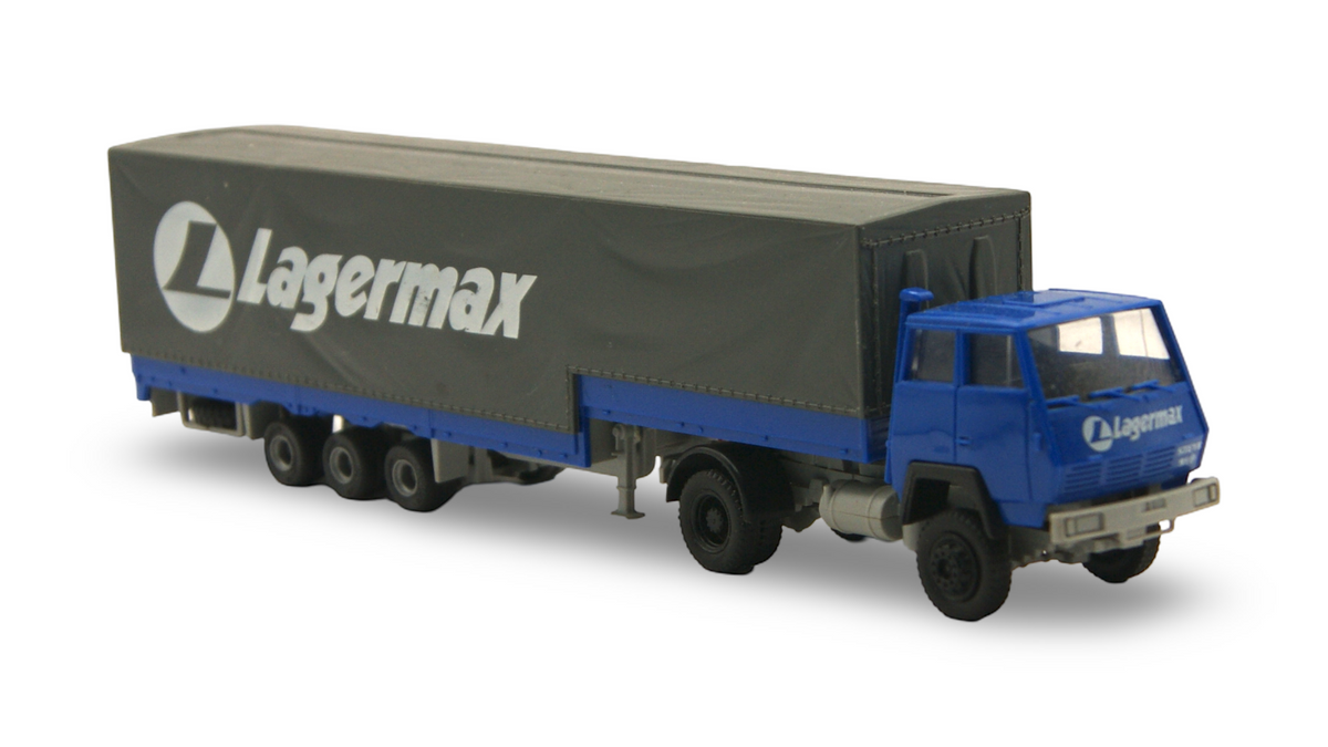 Roco Steyr 91 Lagermax Pritschensattelzug 1:87 H0 – guter Zustand