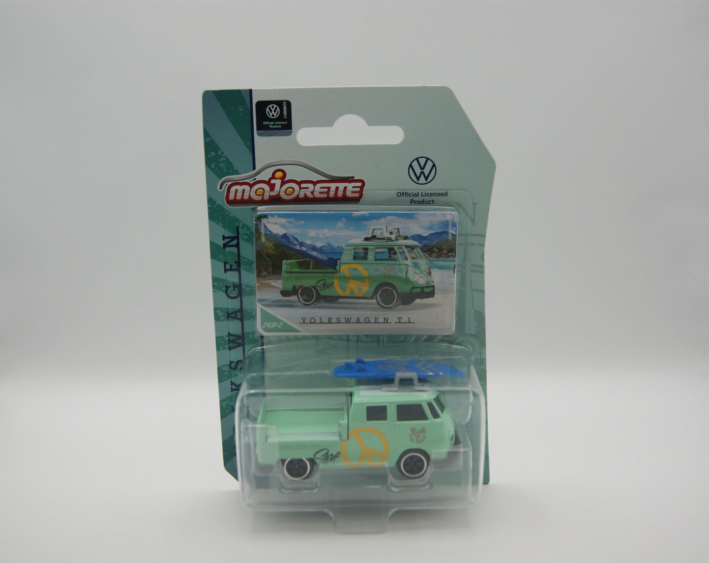 Majorette Volkswagen T1 Pritsche Surf Mintgrün VW Edition 1:64 Neu OVP