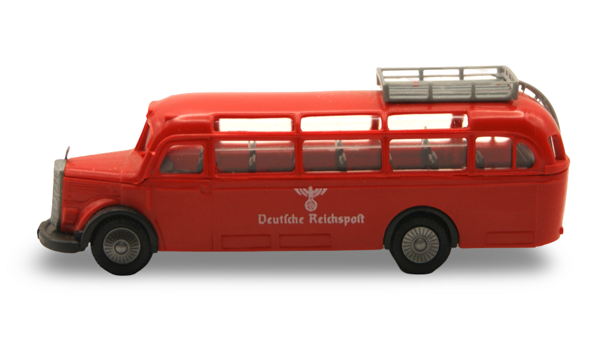 Praline Mercedes-Benz O 3500 Deutsche Reichspost Rot 1:87 H0 – guter Zustand