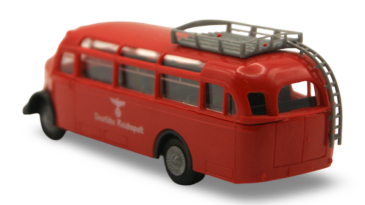 Praline Mercedes-Benz O 3500 Deutsche Reichspost Rot 1:87 H0 – guter Zustand