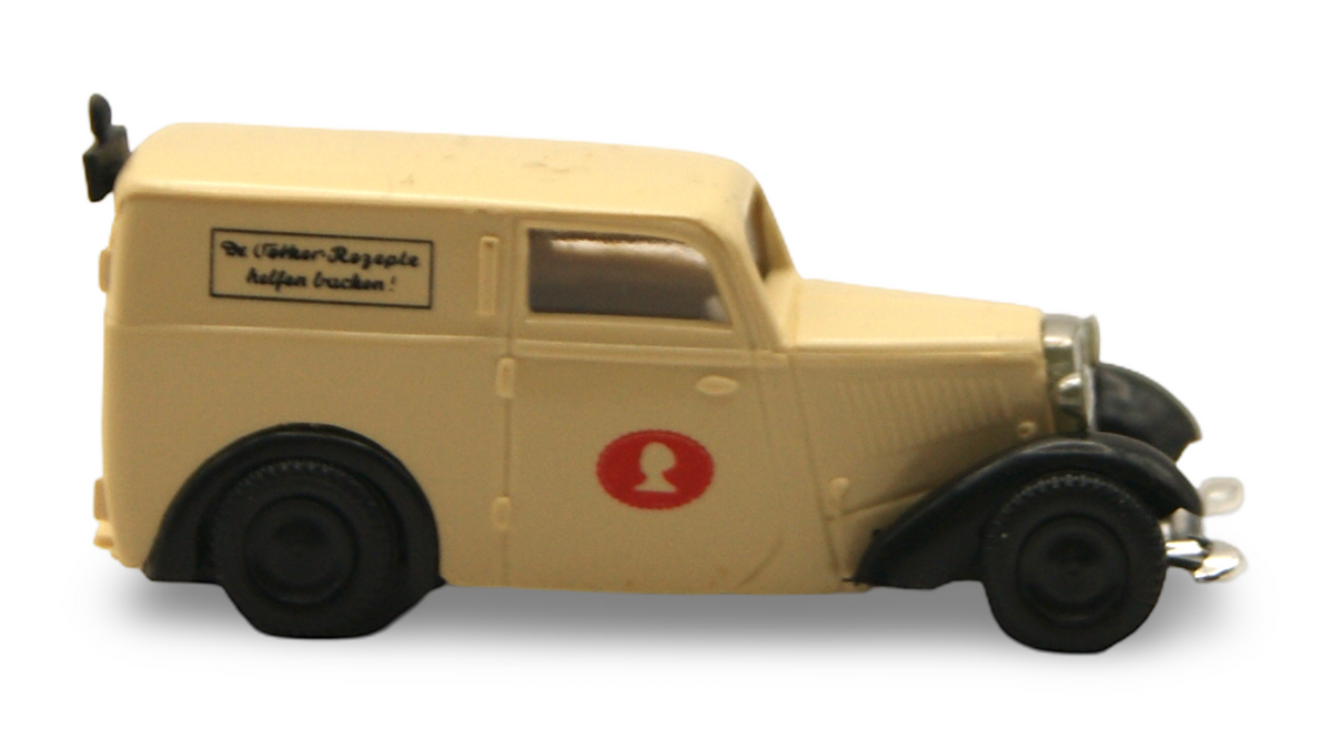 Brekina DKW F7 Kastenwagen Dr. Oetker „Rezepte helfen backen!“ 1:87 H0