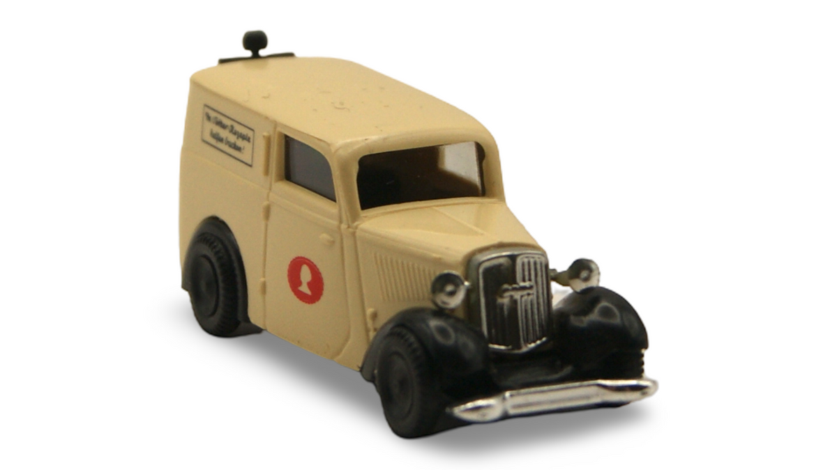 Brekina DKW F7 Kastenwagen Dr. Oetker „Rezepte helfen backen!“ 1:87 H0