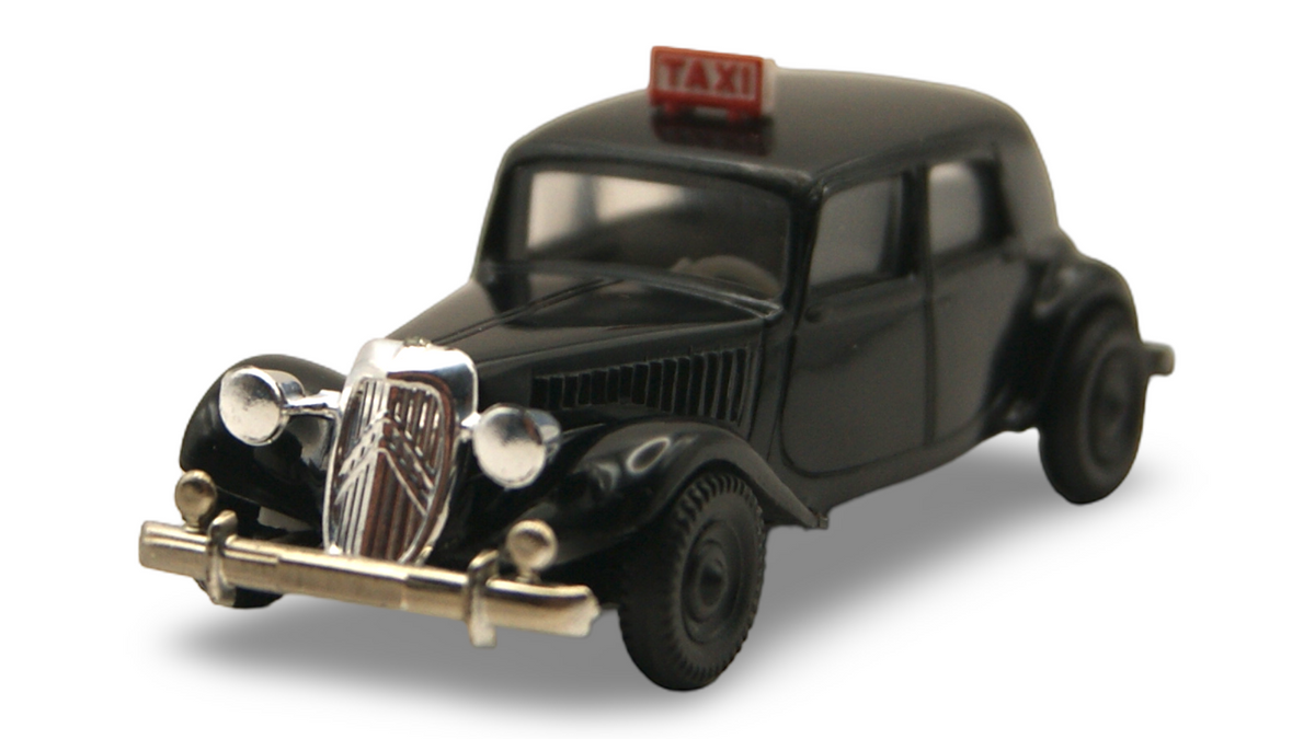 Brekina Citroën 15 Six Traction Avant Taxi Paris Schwarz 1:87 H0 – guter Zustand