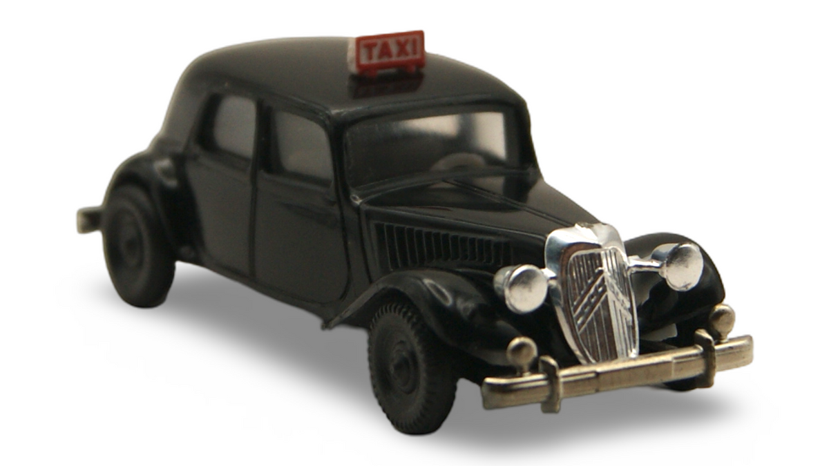 Brekina Citroën 15 Six Traction Avant Taxi Paris Schwarz 1:87 H0 – guter Zustand