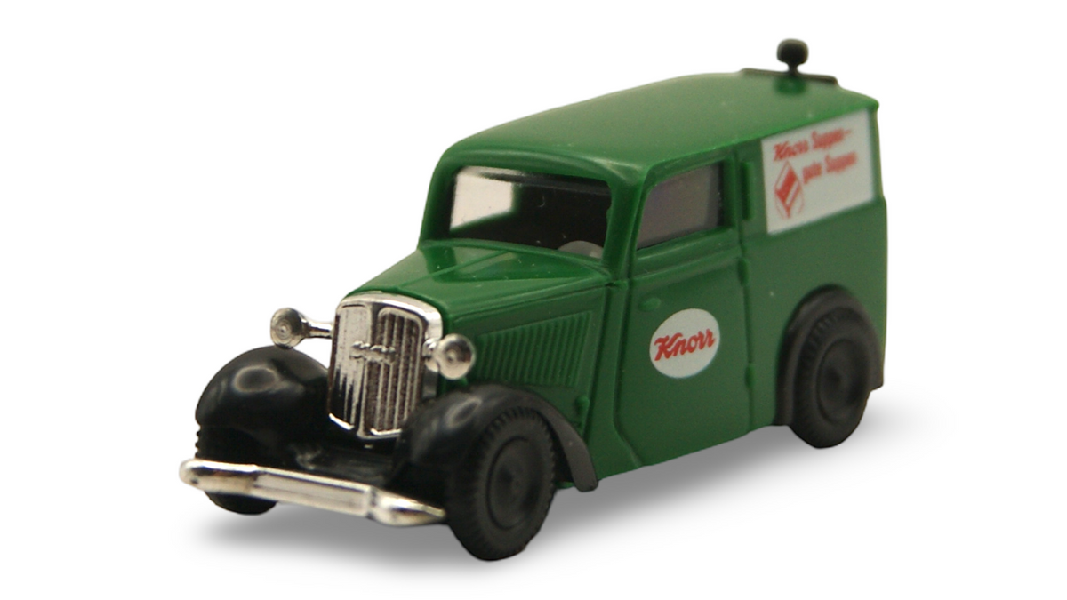 Brekina DKW F7 Kastenwagen Knorr „Suppen – gute Suppen“ Grün 1:87 H0