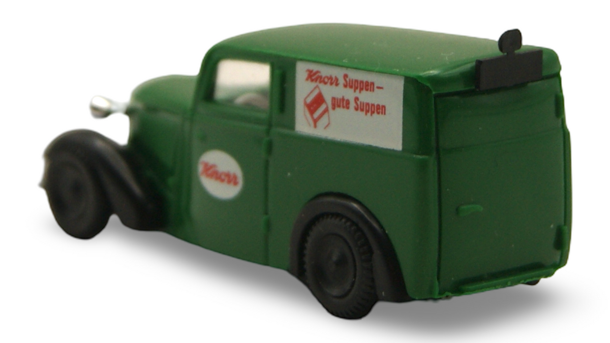 Brekina DKW F7 Kastenwagen Knorr „Suppen – gute Suppen“ Grün 1:87 H0