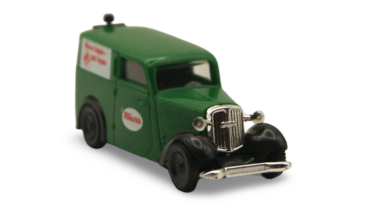 Brekina DKW F7 Kastenwagen Knorr „Suppen – gute Suppen“ Grün 1:87 H0