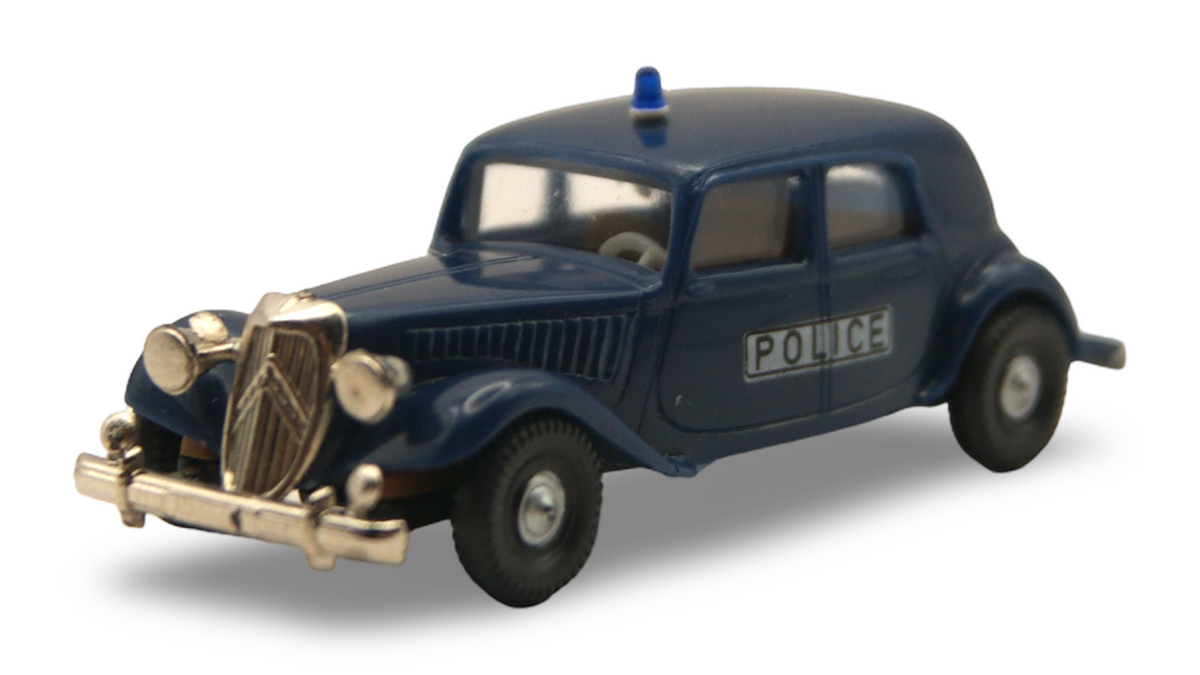 Brekina Citroën 15 Six Traction Avant Police Blau 1:87 H0 – guter Zustand