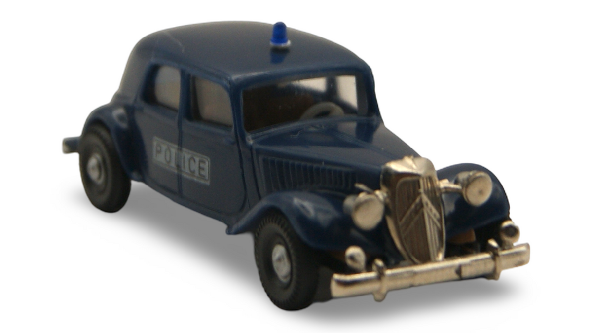 Brekina Citroën 15 Six Traction Avant Police Blau 1:87 H0 – guter Zustand