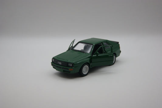 Welly Audi Sport Quattro Grün Modellauto 1:38 Türen zum Öffnen Neu