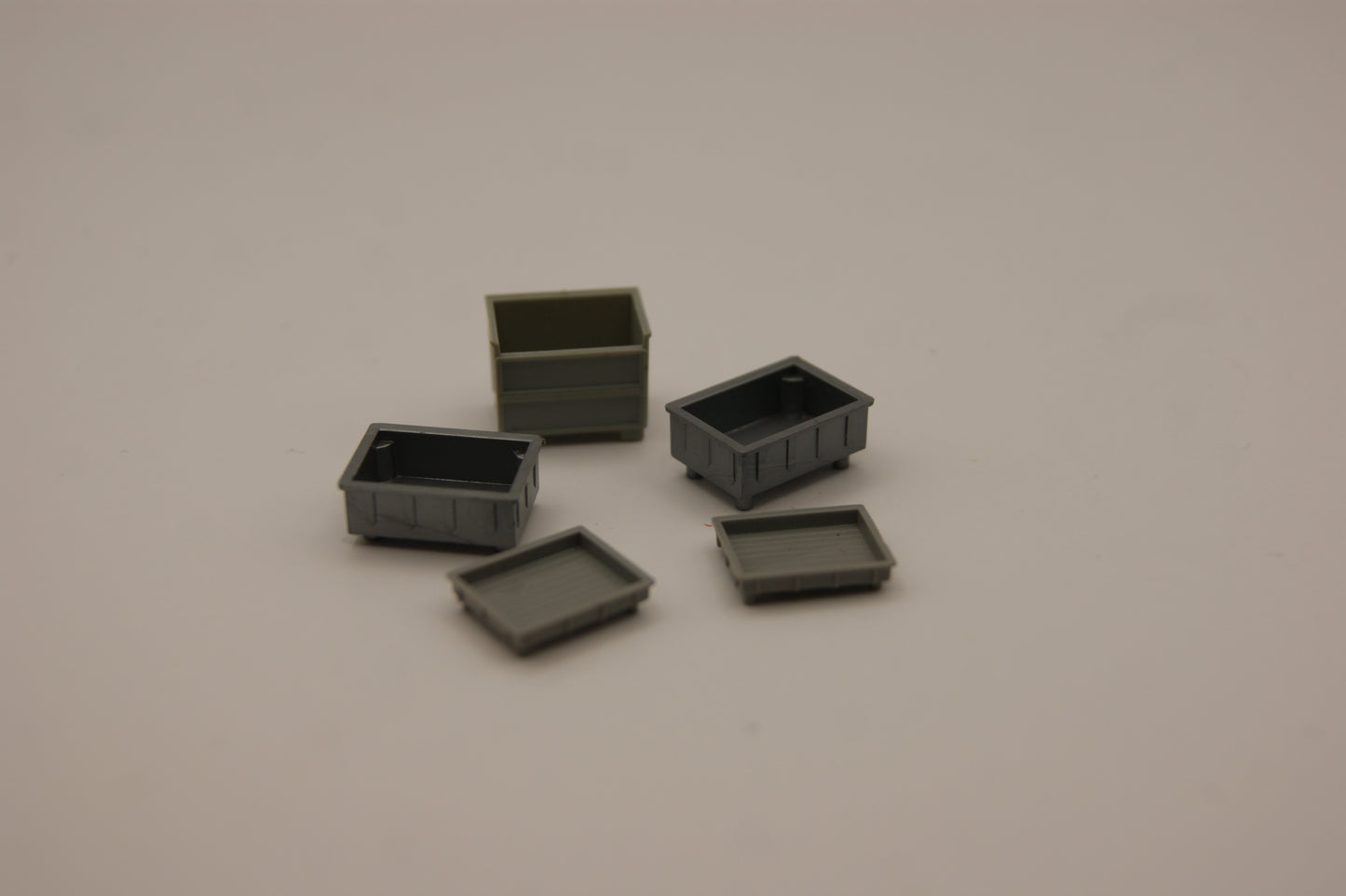 5x Metallboxen Transportboxen H0 1:87 Modellbau Ladegut Zubehör Diorama