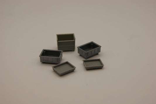 5x Metallboxen Transportboxen H0 1:87 Modellbau Ladegut Zubehör Diorama