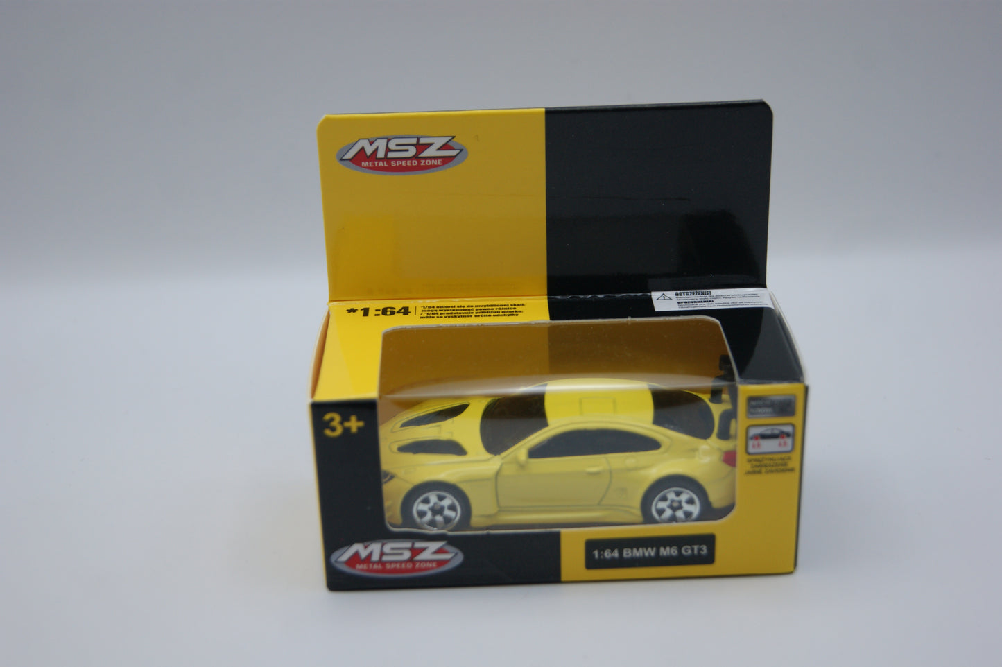 MSZ BMW M6 GT3 1:64 Gelb Metal Speed Zone Diecast Modell mit OVP