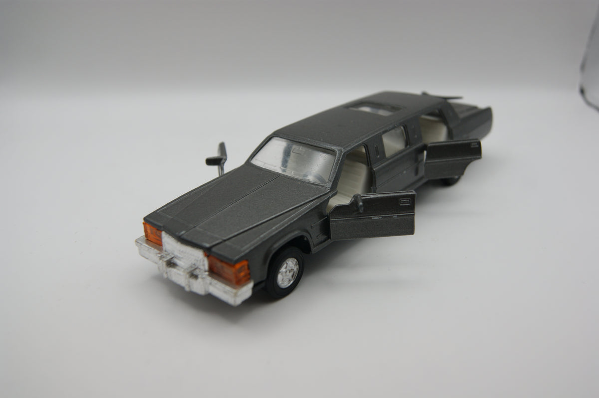 Vintage Stretch Limousine Modellauto Metall ca. 1:43 Grau 4 Türen beweglich