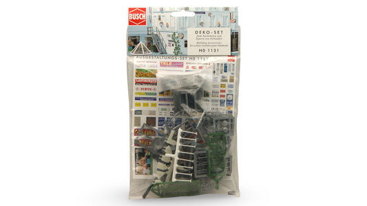 Busch 1131 Deko-Set Gebäude Zubehör H0 1:87 Ausgestaltungs-Set OVP