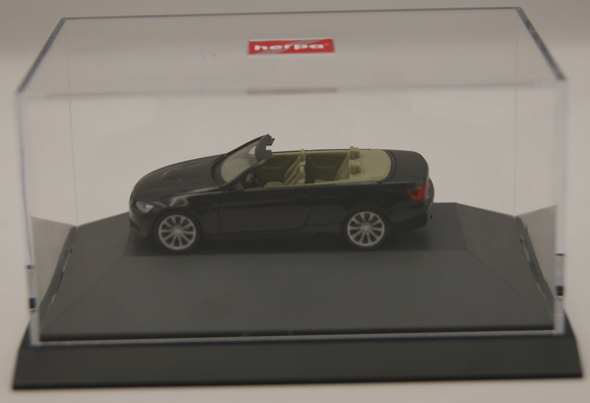 Herpa BMW M3 Cabrio E93 1:87 H0 tiefschwarz OVP Vitrine BMW Modell 023955