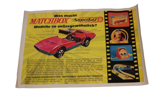 Matchbox Superfast Werbeplakat Nachdruck Vintage Motiv 90 x 60 cm