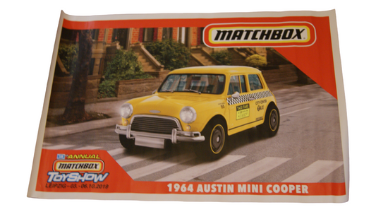 Matchbox ToyShow Leipzig 2019 Austin Mini Cooper Taxi Plakat 95 x 65 cm