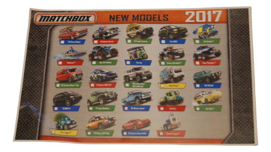 Matchbox New Models 2017 Poster Modellübersicht 43 x 28 cm