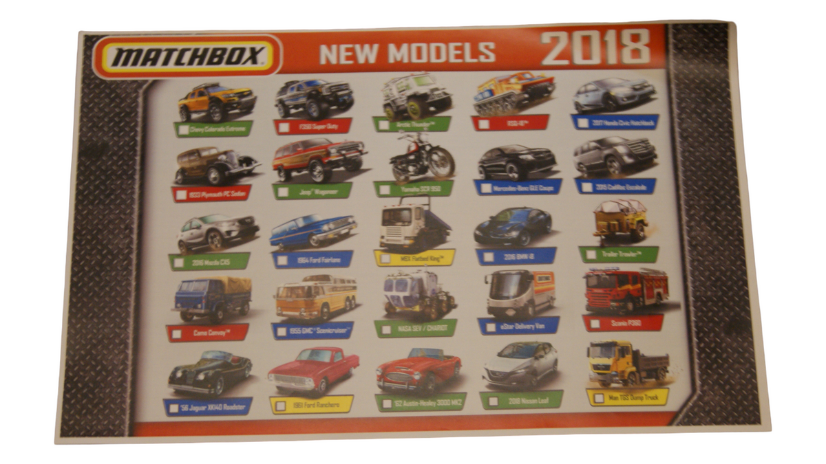 Matchbox New Models 2018 Poster Modellübersicht 43 x 28 cm
