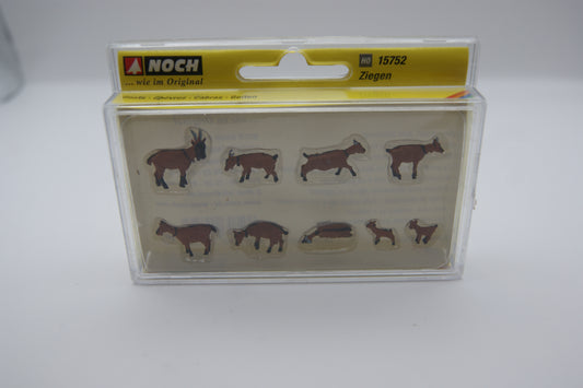 NOCH 15752 Ziegen 9 Stück H0 1:87 Figuren Tiere Modellbahn OVP