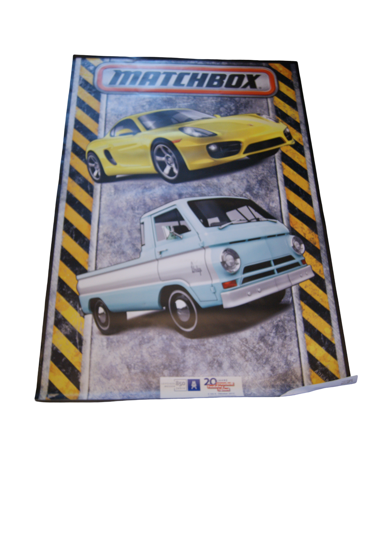Matchbox Messebanner – 20 Jahre Leipzig – Porsche & Dodge Pickup – 165 × 110 cm