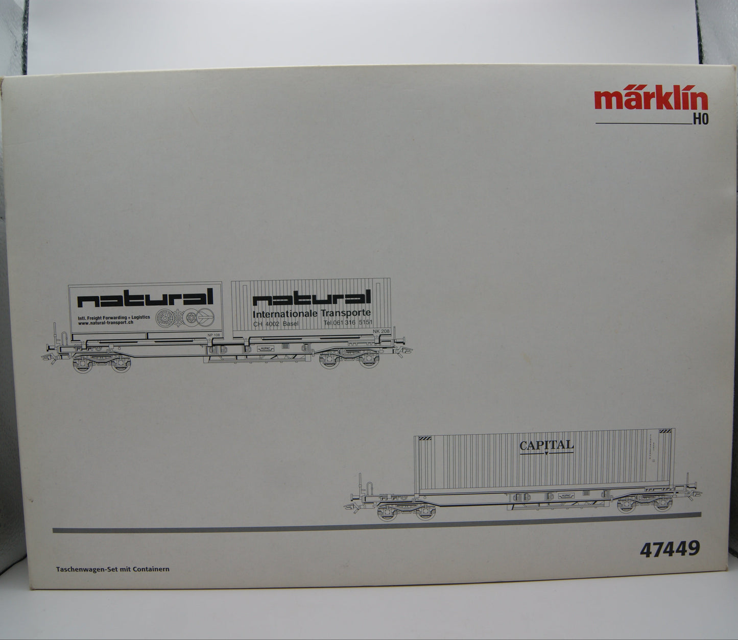 Märklin 47449 H0 Taschenwagen-Set SBB HUPAC natural CAPITAL OVP 2 Wagen