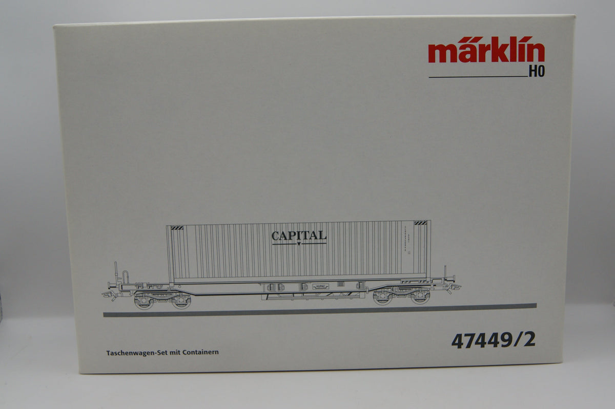 Märklin 47449 H0 Taschenwagen-Set SBB HUPAC natural CAPITAL OVP 2 Wagen