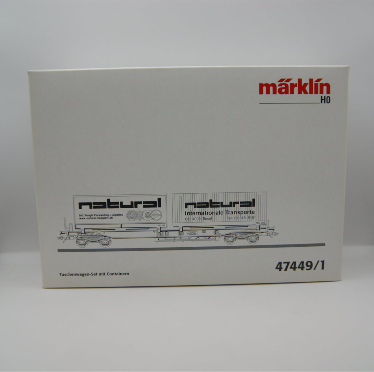Märklin 47449 H0 Taschenwagen-Set SBB HUPAC natural CAPITAL OVP 2 Wagen
