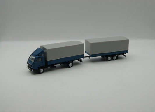 Herpa 140577 MAN G90 Pritsche/Plane Tandem-Hängerzug „Blaue Flotte“ – 1:87 H0