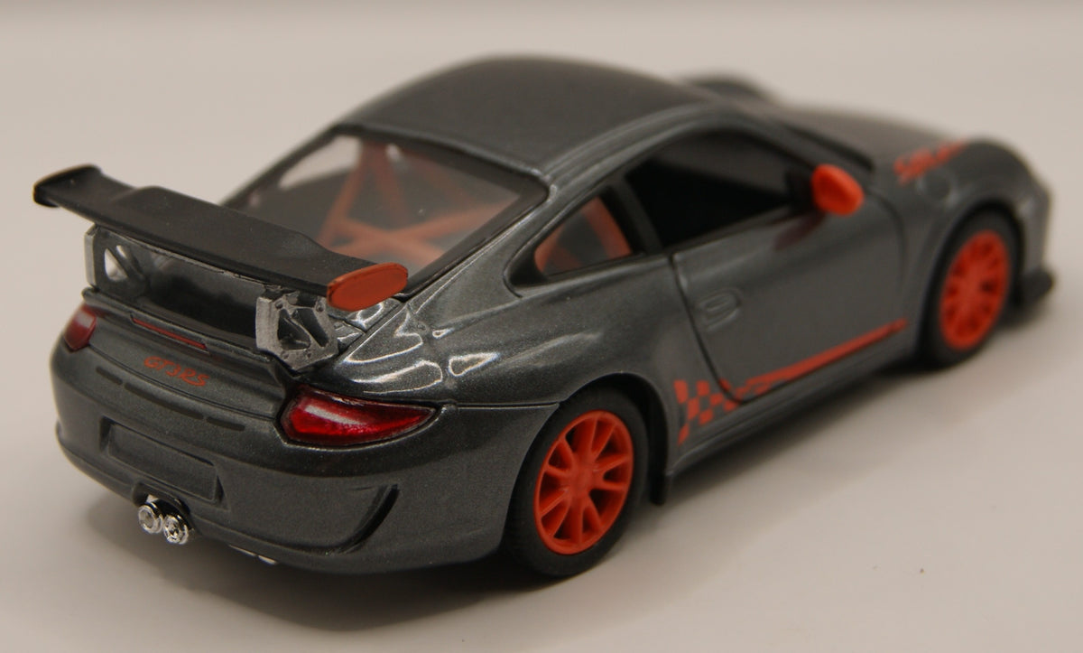 Kinsmart Porsche 911 GT3 RS 997 grau/rot 1:36 Diecast Modellauto neu mit Etikett