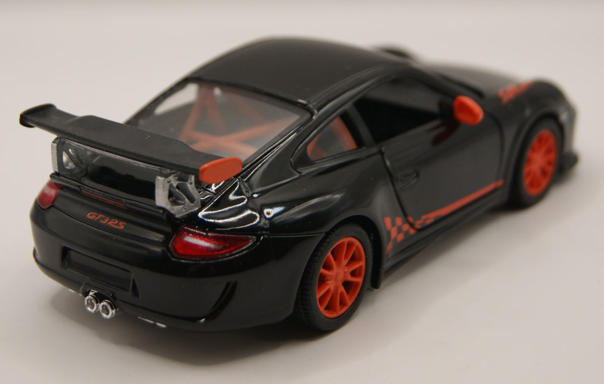 Kinsmart Porsche 911 GT3 RS 997 schwarz/rot 1:36 Diecast Modellauto neu mit Etikett