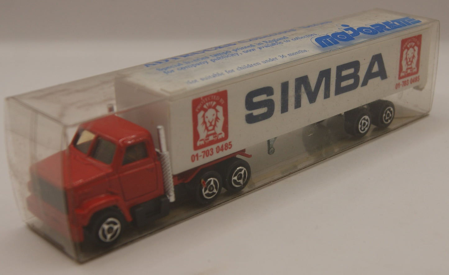 Majorette Vintage Sattelzug „SIMBA“ Werbetruck rot/weiß mit Originalbox