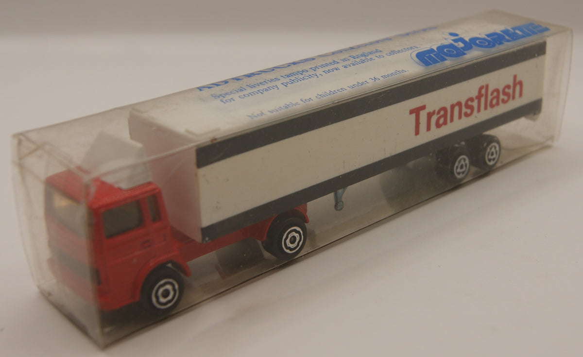 Majorette Vintage Sattelzug „Transflash“ Werbetruck rot/weiß mit Originalbox