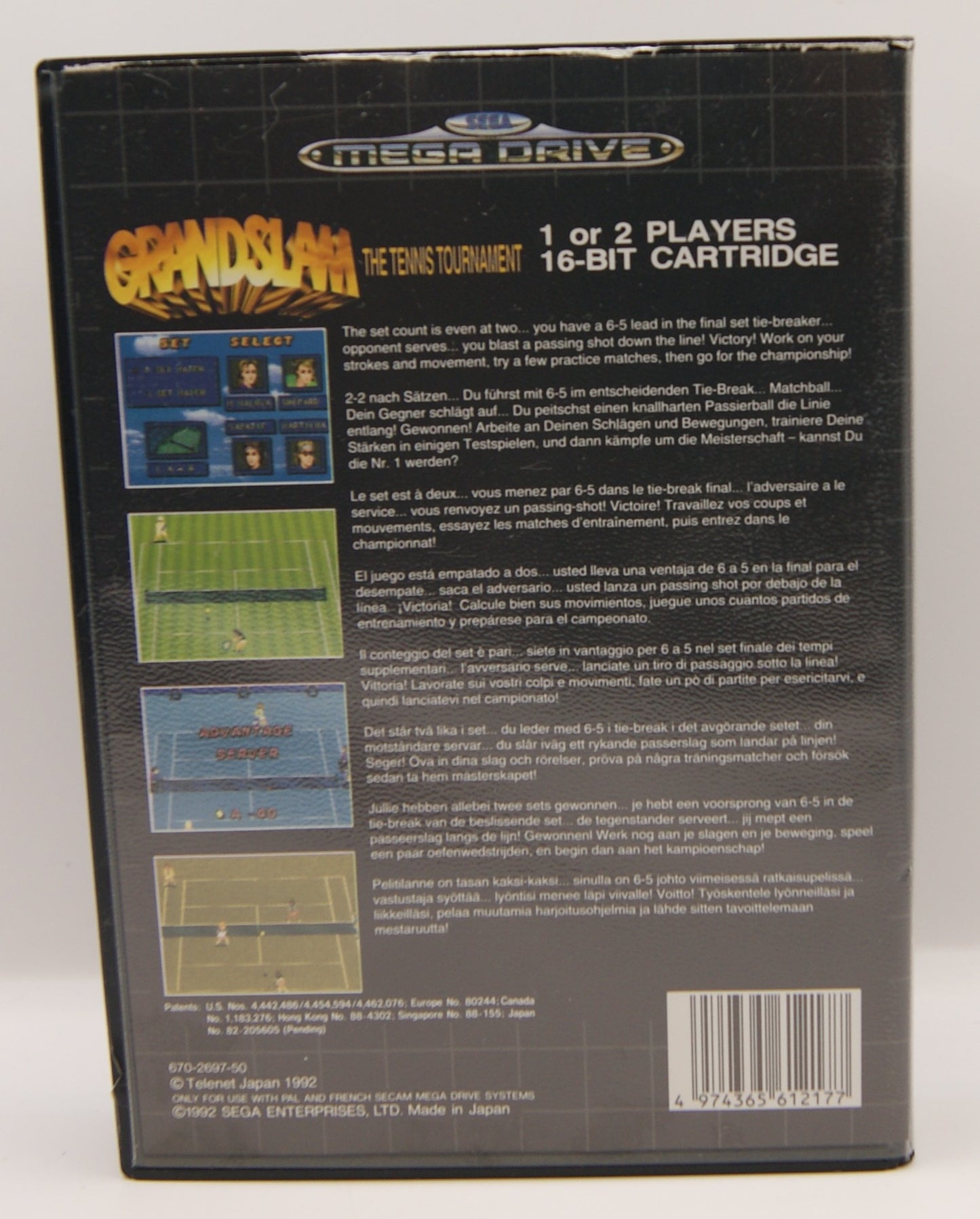 SEGA Mega Drive GrandSlam The Tennis Tournament PAL OVP Anleitung komplett 1992