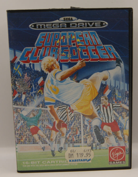 SEGA Mega Drive European Club Soccer PAL OVP Anleitung komplett CIB Virgin 1992