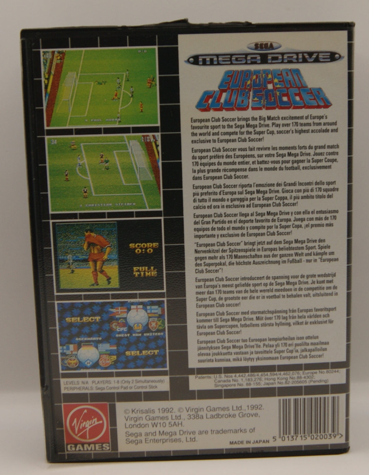 SEGA Mega Drive European Club Soccer PAL OVP Anleitung komplett CIB Virgin 1992