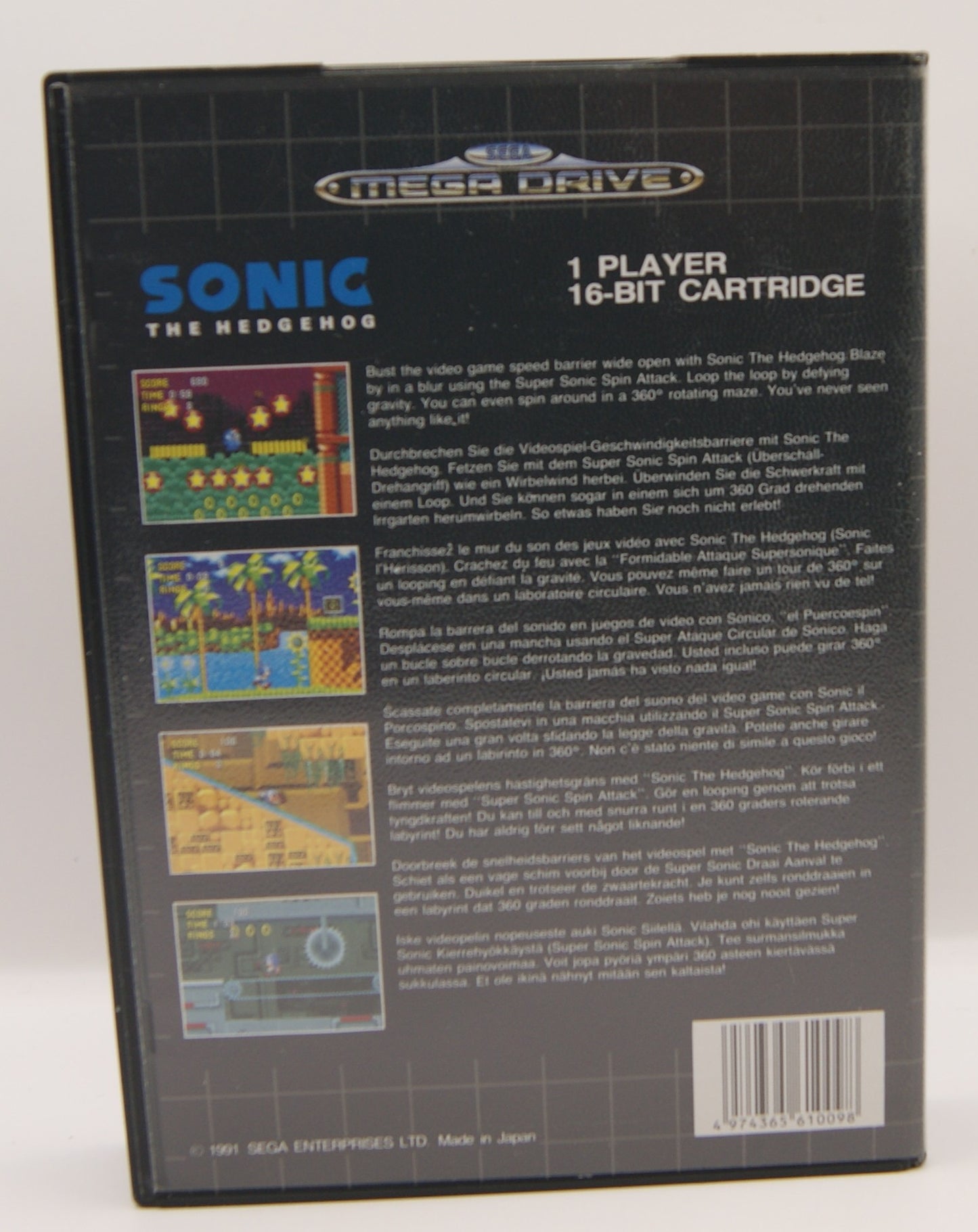 SEGA Mega Drive Sonic the Hedgehog PAL OVP Anleitung komplett CIB 1991 Klassiker