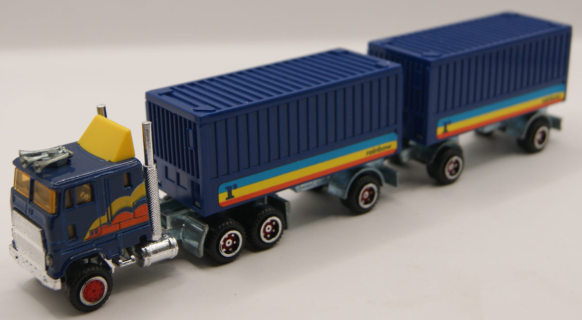 Majorette Ford CL 9000 Rainbow Doppel-Container Road Train 1:87 Vintage Made in France
