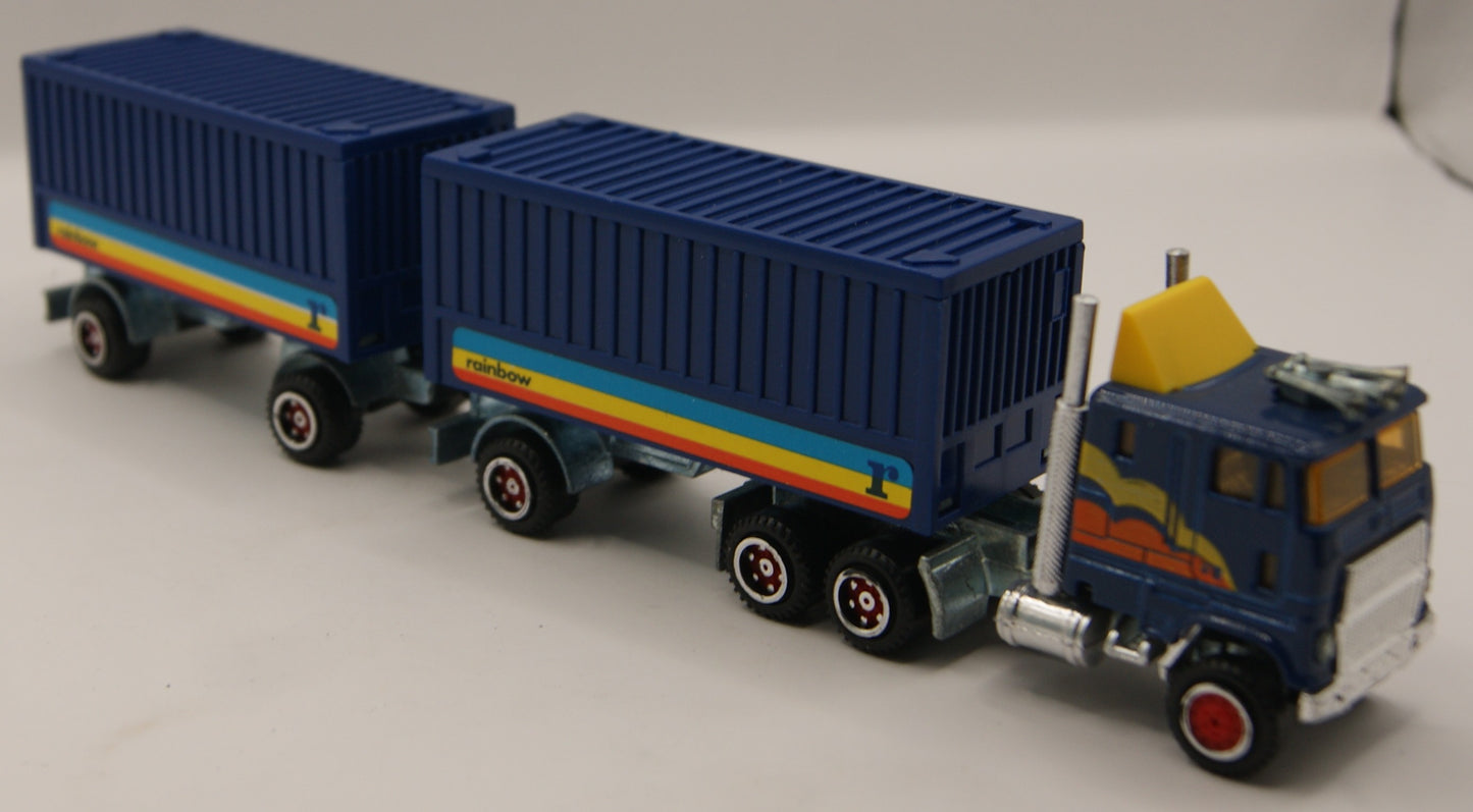 Majorette Ford CL 9000 Rainbow Doppel-Container Road Train 1:87 Vintage Made in France