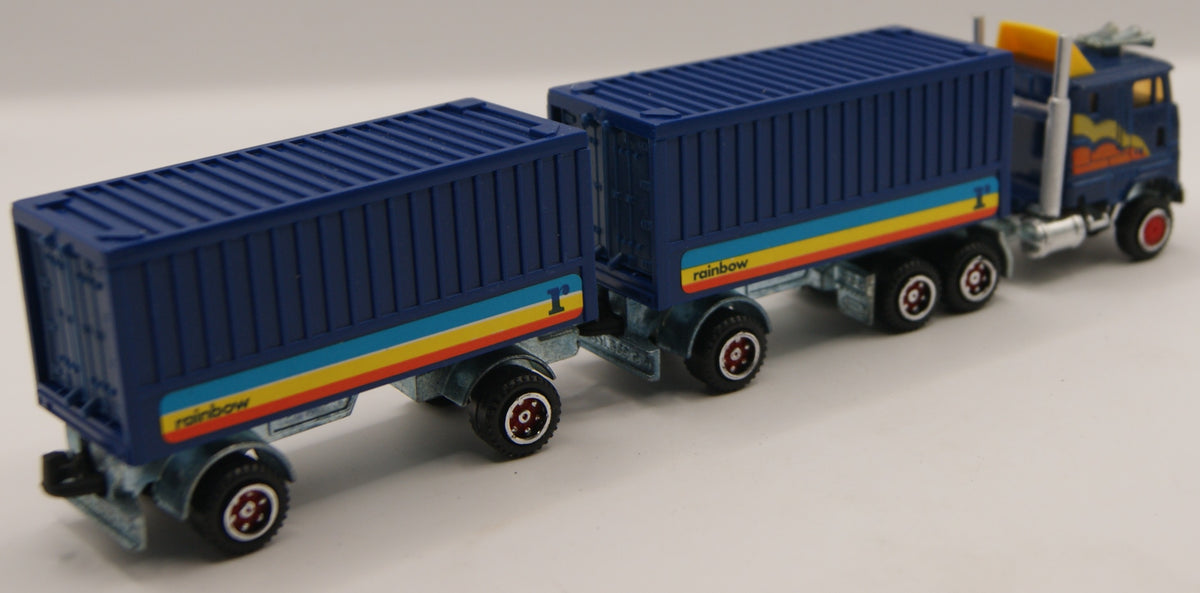 Majorette Ford CL 9000 Rainbow Doppel-Container Road Train 1:87 Vintage Made in France