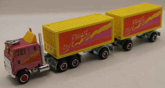 Majorette Ford CL 9000 Pink Trucks Doppel-Container Road Train 1:87 Made in France