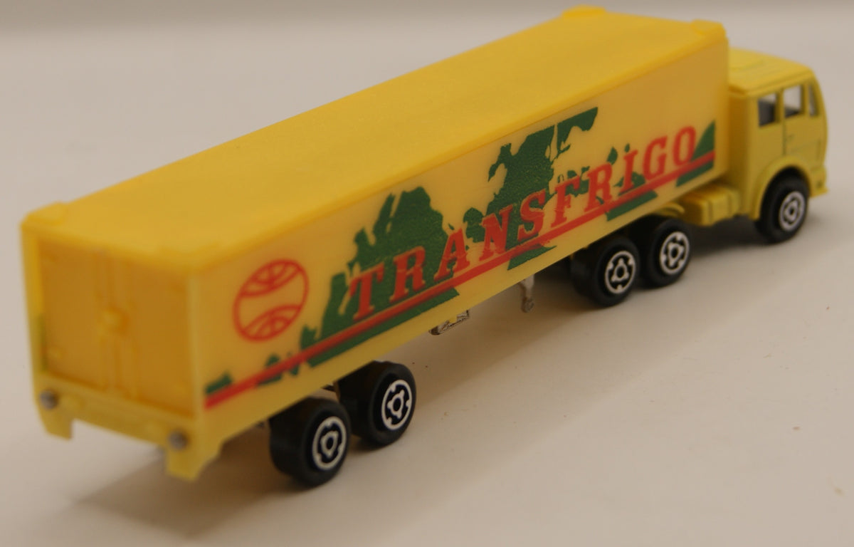 Majorette Vintage Transfrigo Mercedes Sattelzug Gelb 1:100 Made in France