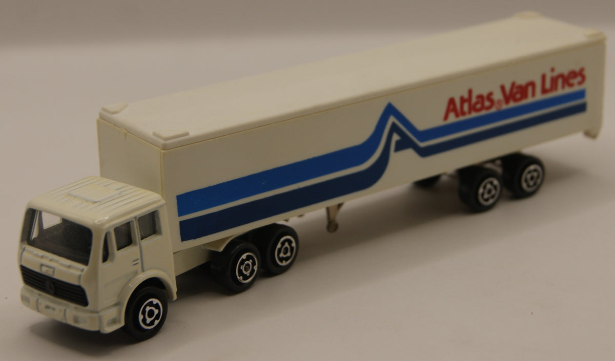Majorette Vintage Mercedes Atlas Van Lines Sattelzug 1:100 Made in France