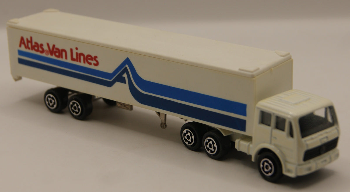 Majorette Vintage Mercedes Atlas Van Lines Sattelzug 1:100 Made in France