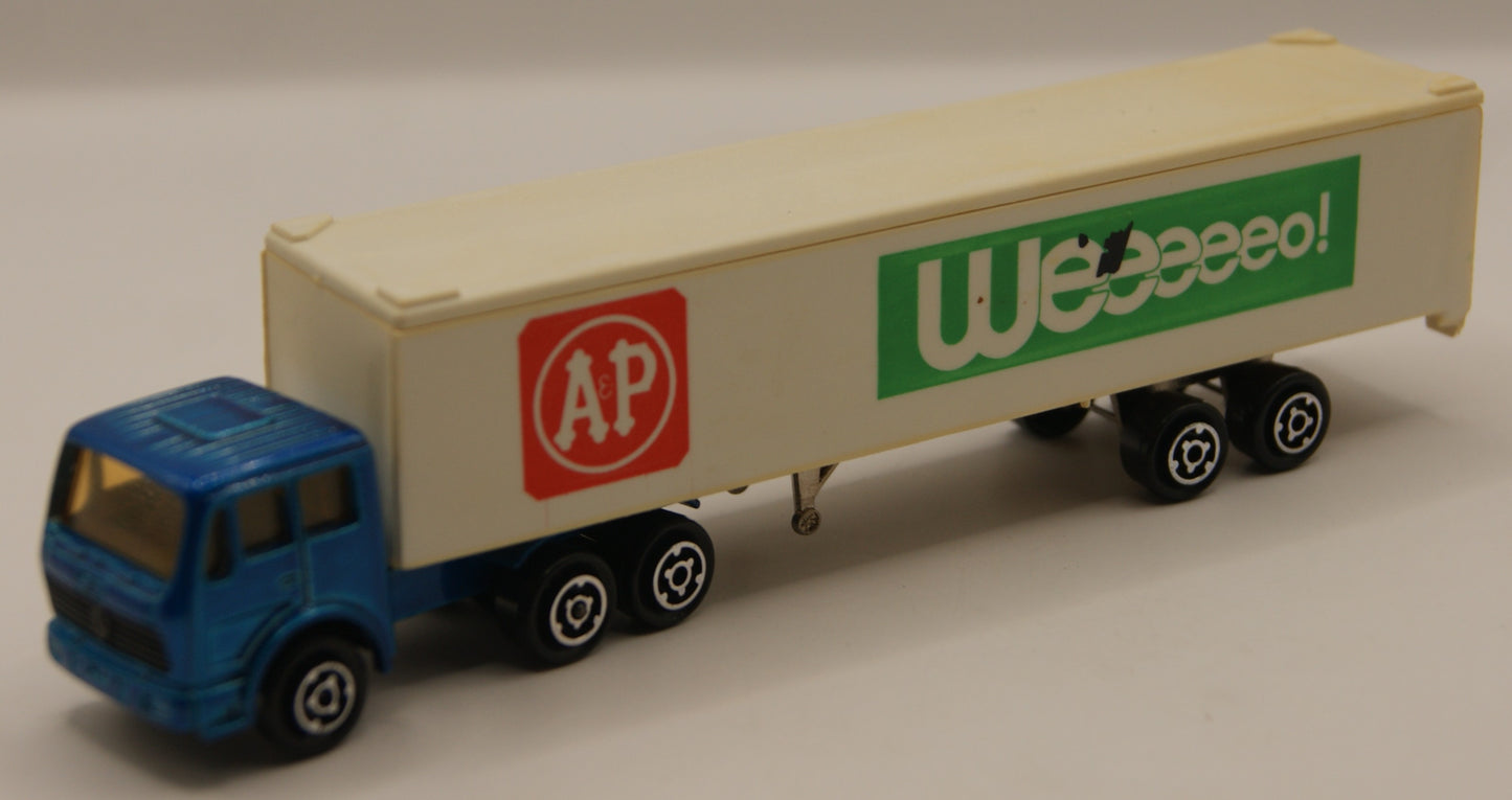 Majorette A&P WEEEEEO! Sattelzug LKW 1:100 Made in France Vintage Werbemodell