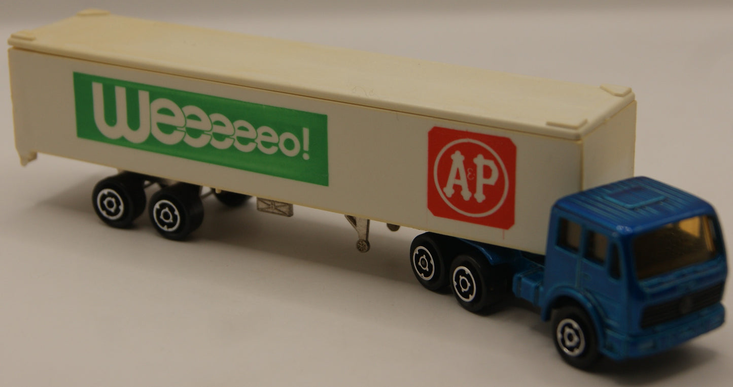 Majorette A&P WEEEEEO! Sattelzug LKW 1:100 Made in France Vintage Werbemodell