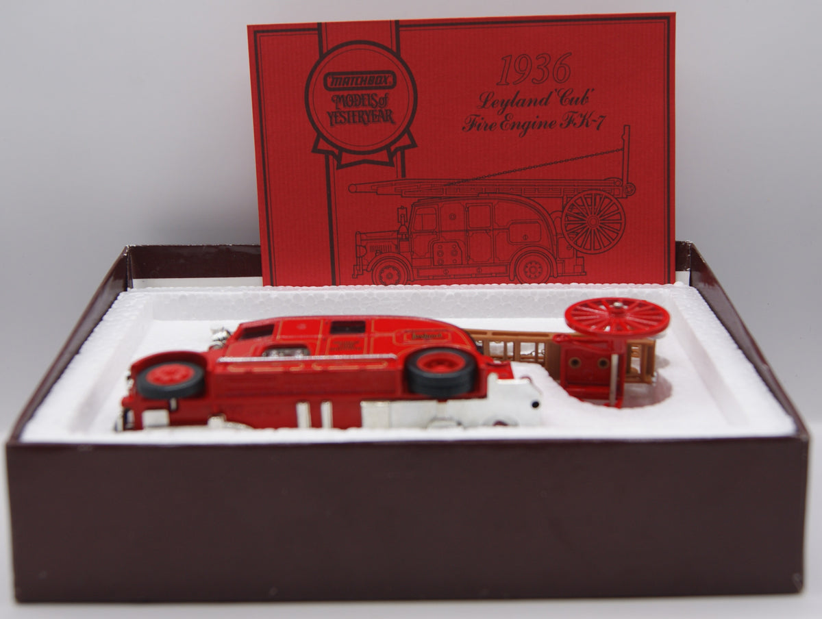 Matchbox Models of Yesteryear YS-9 1936 Leyland Cub Fire Engine FK-7 Special Edition OVP